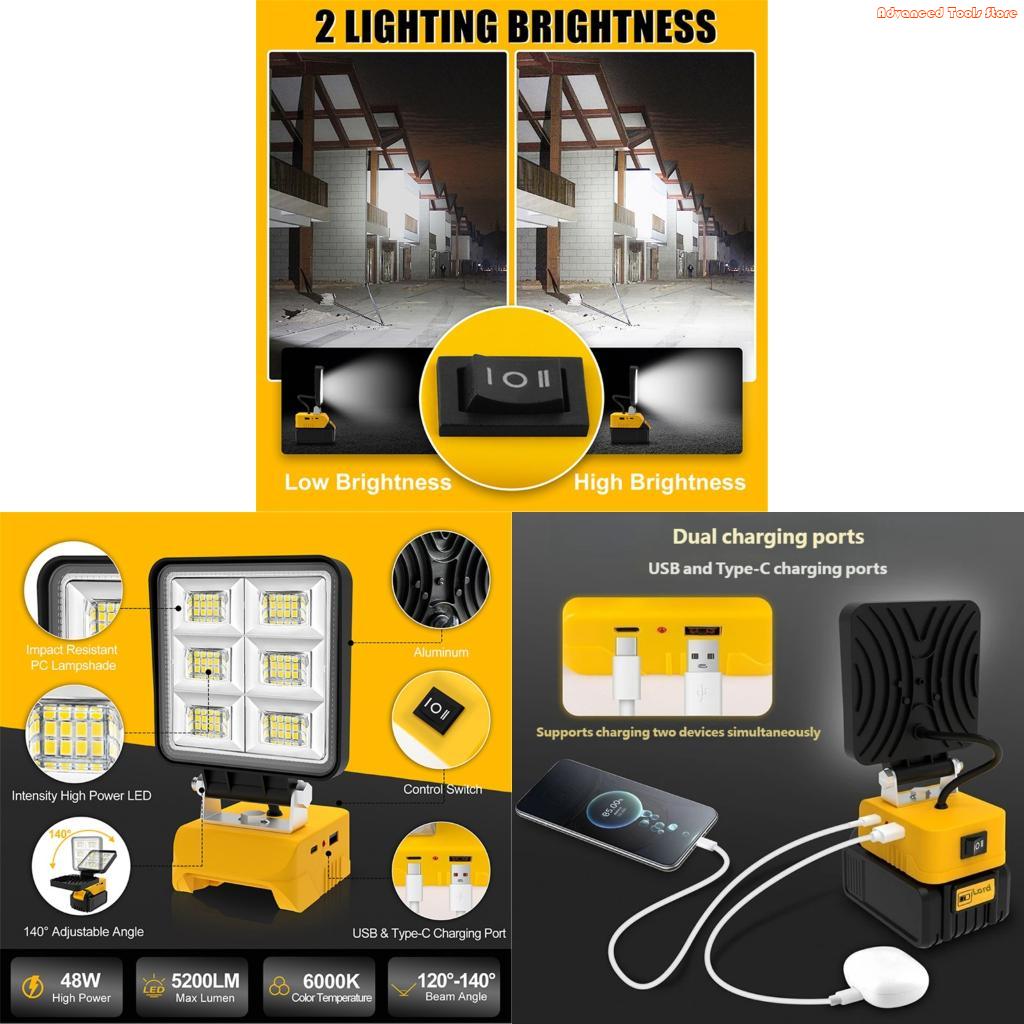 Outdoor Lighting Jobs - 2 adet taşınabilir çalışma ışığı ayarlanabilir