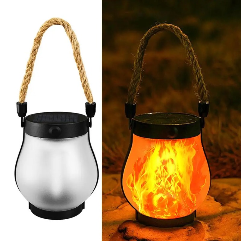 Outdoor Lighting Ground - Güneş Enerjili Alev Lambası USB Şarjlı
