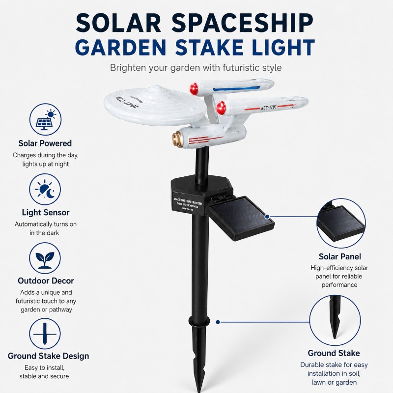 Outdoor Lighting For Gazebo - Star Trek USS Enterprise Solar Bahçe