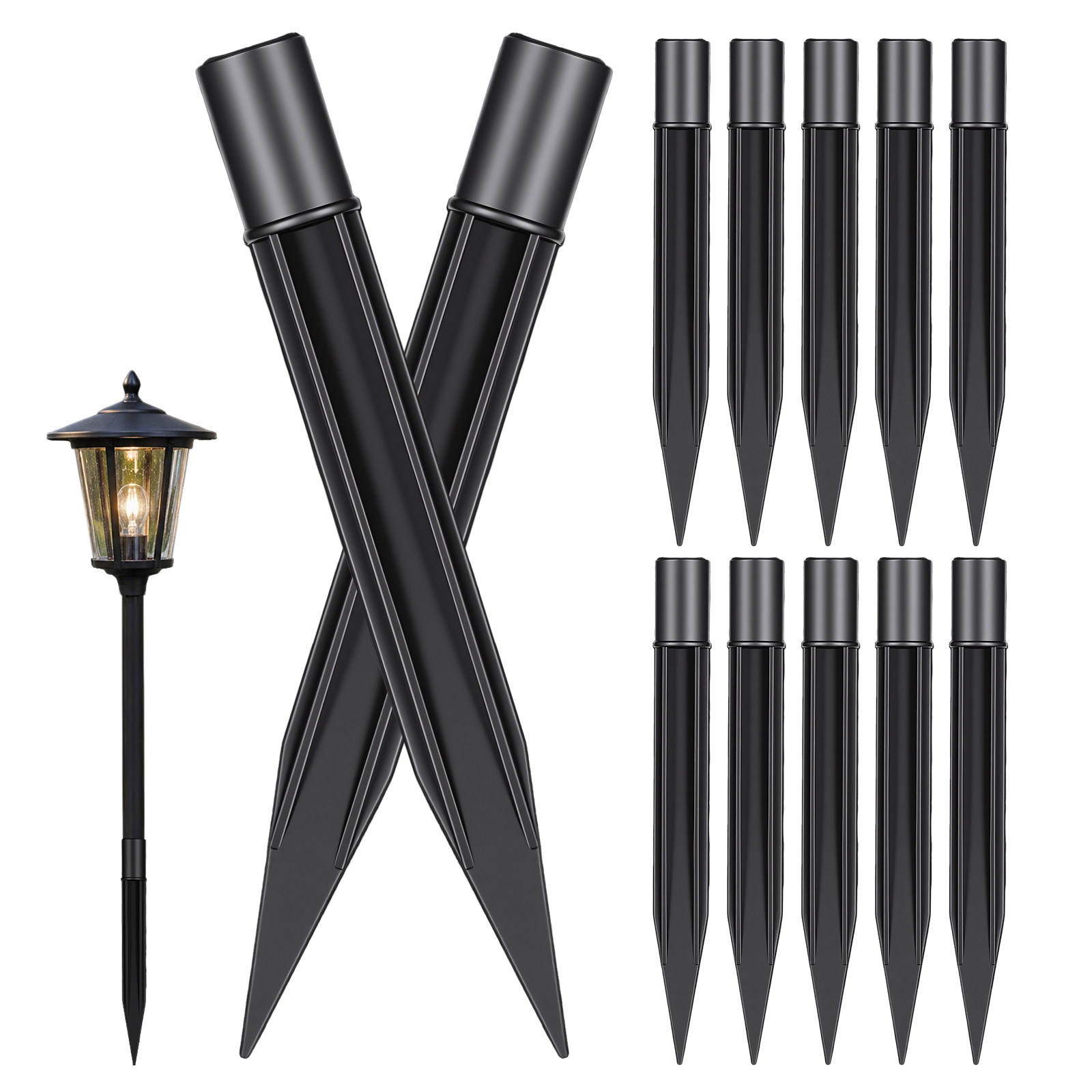 Outdoor Lighting In Ground - 8 adet plastik zemin kazıkları çim