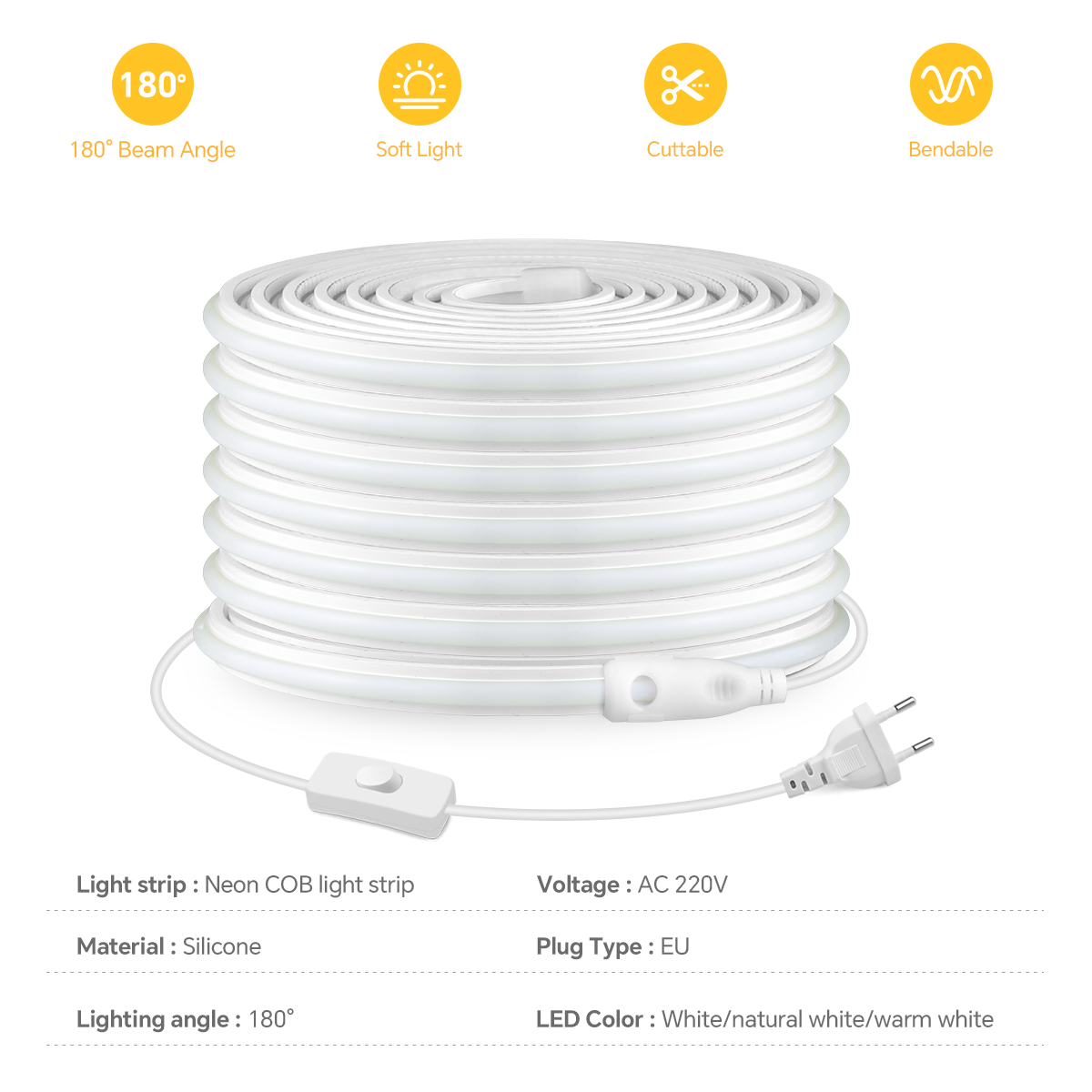 220V COB Led Şerit Yüksek Yoğu - Outdoor Lighting Strip incelemesi ve fiyatı