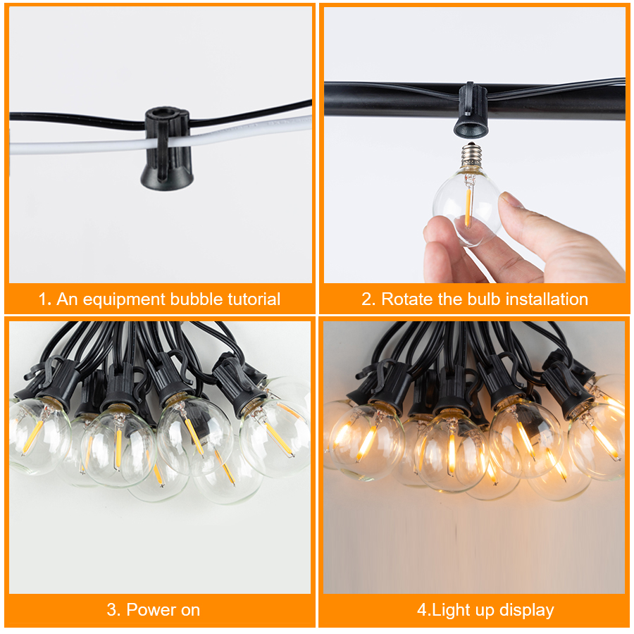 G40 LED Açık Dize Topu Işıklar - Outdoor Lighting For Gazebo incelemesi ve fiyatı