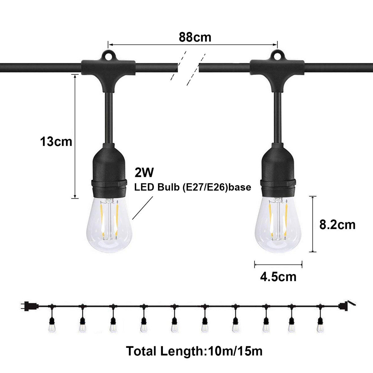 Açık dize işıkları LED S14 kür - Outdoor Lighting For Gazebo incelemesi ve fiyatı