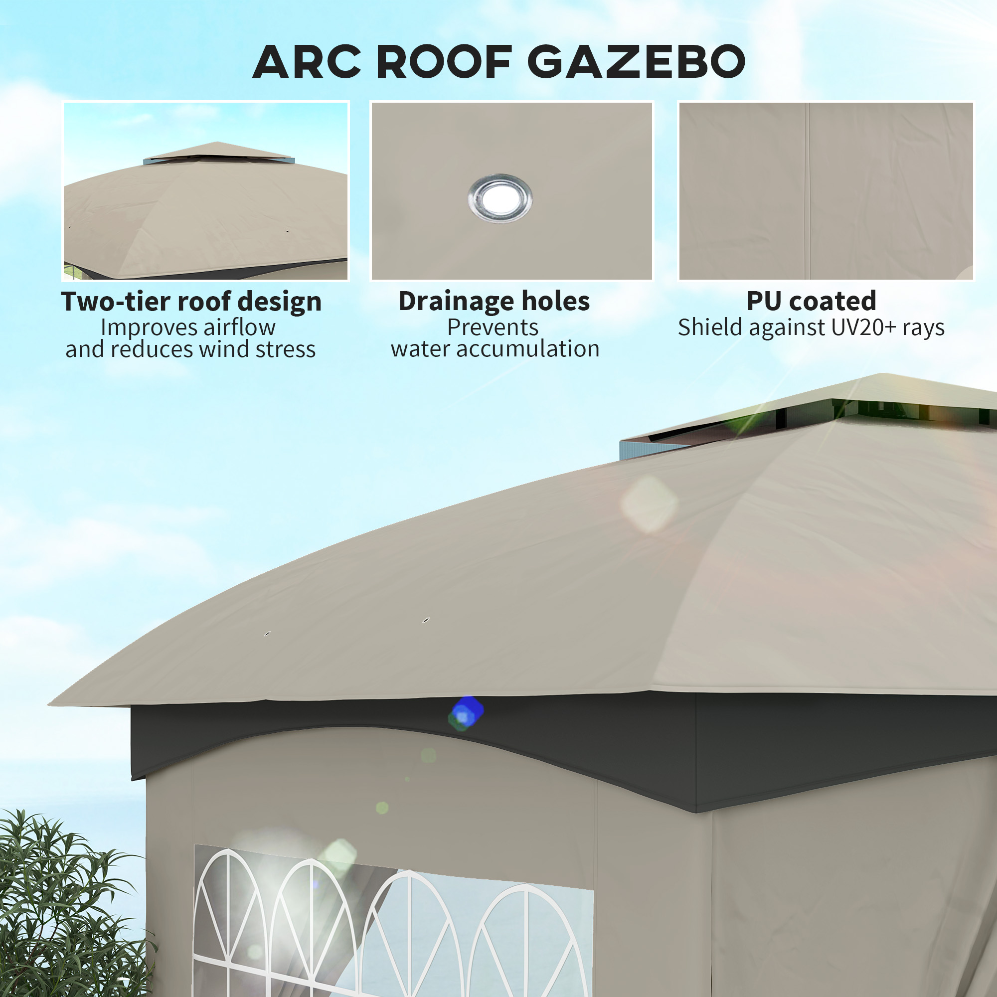11' X 11' Dış Mekan Çardak, Pe - Outdoor Lighting For Gazebo incelemesi ve fiyatı