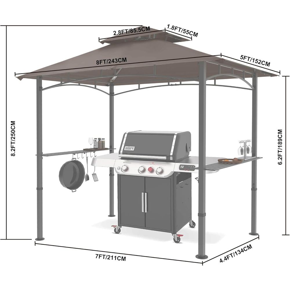 8ft x 5ft Açık Hava Barbekü Ça - Outdoor Lighting For Gazebo incelemesi ve fiyatı