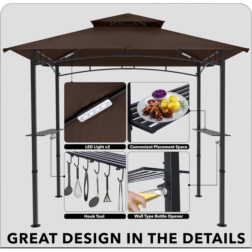 8ft x 5ft Açık Hava Barbekü Ça - Outdoor Lighting For Gazebo incelemesi ve fiyatı