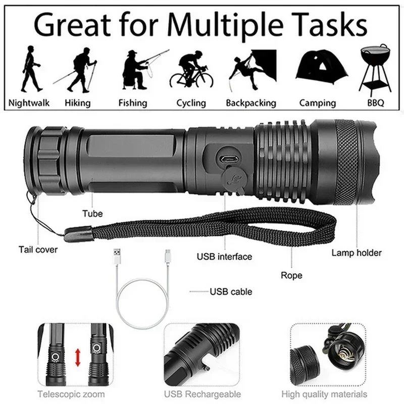 Yüksek Güçlü XHP70 Led El Fene - Outdoor Lighting B&Q incelemesi ve fiyatı